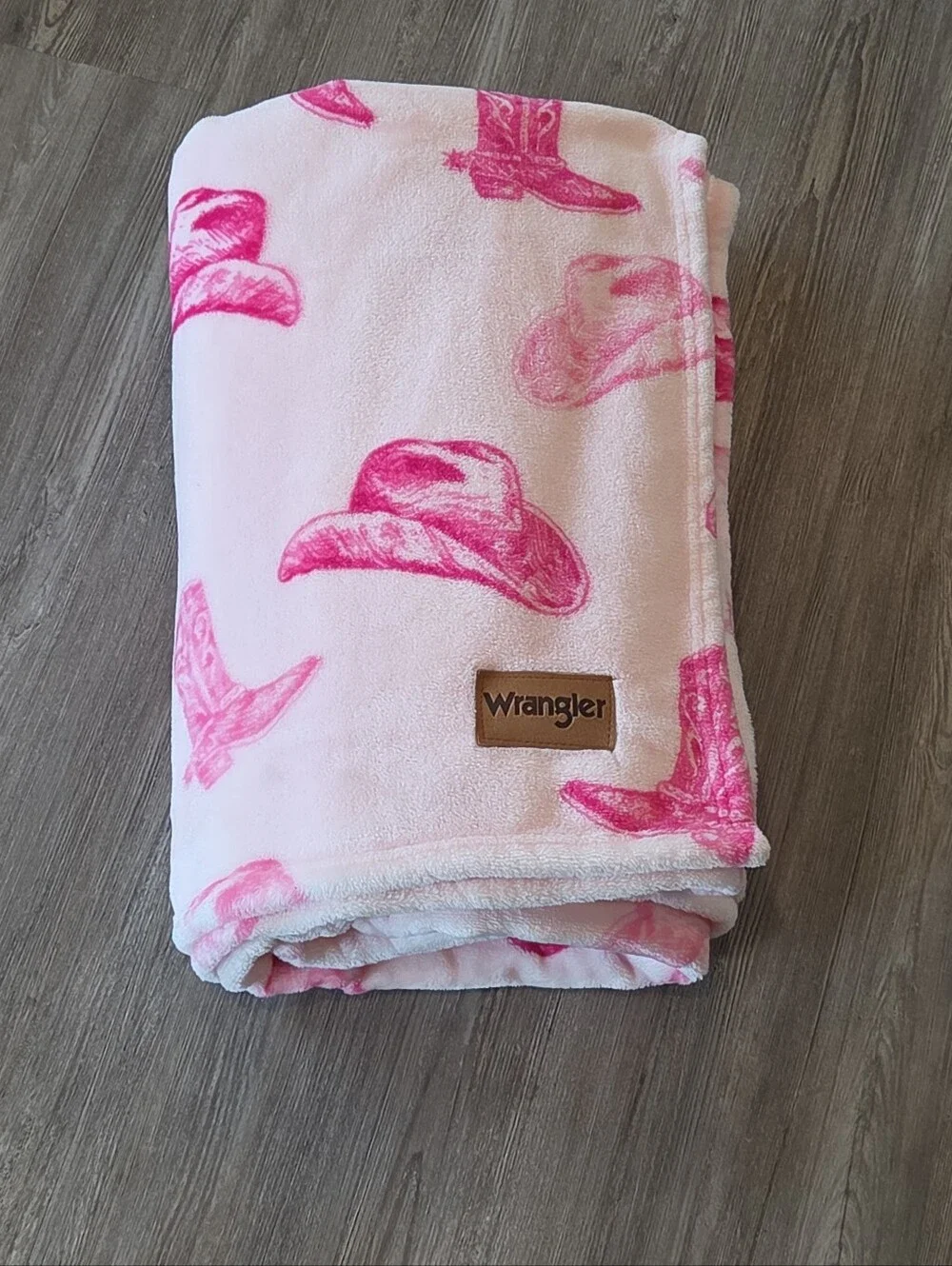 Wrangler Pink Boots And Hats Western Print Plush Cowgirl Blanket